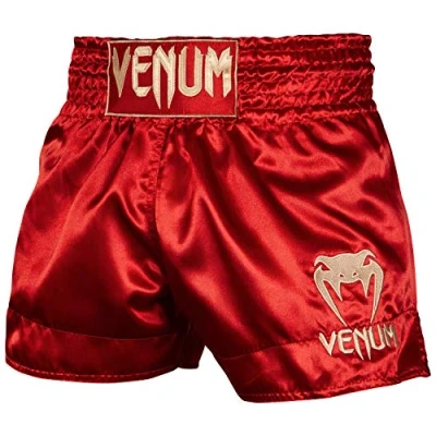 Image of Venum, Classic Muay Thai Shorts, Men&#039;s, XXL, Bordeaux/Gold