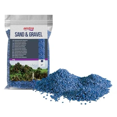 Image of Amtra Blue Ceramized Quartz Fine Aquarium Sand for Freshwater or Saltwater 2 3mm Grit 5kg Quantity
