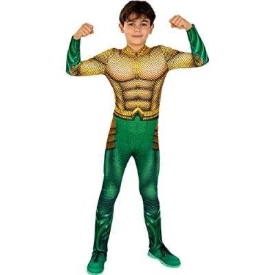 Image of Funidelia Aquaman Costume for boy Superheroes, DC Comics, Justice League kids, accessory fancy dress &amp; props Halloween, carnival parties Size 5 6 years