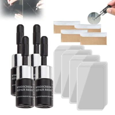 Image of Balconfoster Cracks Gone Glass Repair Kit,Balconfoster Commodityk Car Windscreen Resin,Car Windshield Crack Fluid,Nano Fluid Cracked Kit (4pcs)