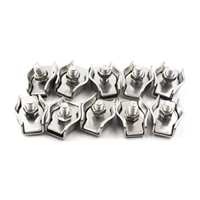 Image of M6 304 Stainless Steel Bearing Simplex Single Bolt Wire Rope Clip Cable Clamps For Cables (10PCS)