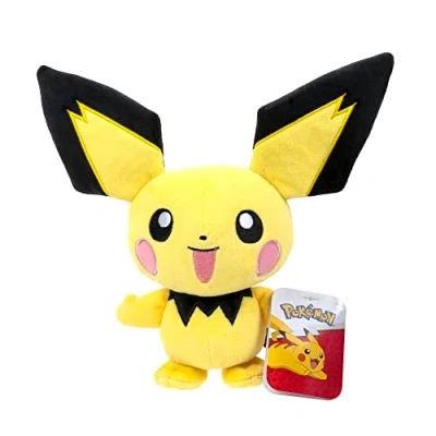 Image of Pokemon Official &amp; Premium Quality 8 Inch Pichu Plush Adorable, Ultra Soft, Toy, Perfect for Playing Displaying Gotta Catch ‘Em All