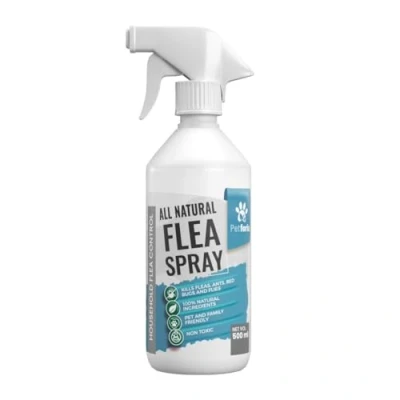 Image of Flea Spray for The Home 100% Natural Treatment House &amp; Bed Bugs Fast Acting Household Killer Pet Family Friendly Kills Fleas 500ml