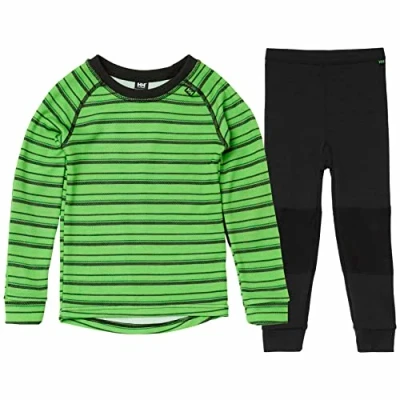 Image of Helly Hansen Boy&#039;s K Hh Graphic Lifa Merino Set Pants, Clover, 4 Years UK, Green
