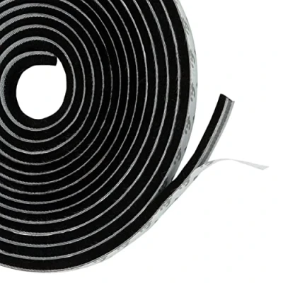 Image of Tanness 5M Adhesive Brush Draught Excluder, Weather Strip Draft Excluder for Windows, Doors, Window Insulation Door Sealing Strip, Front Door(Black)