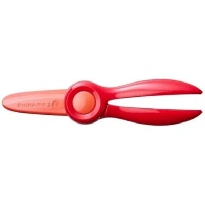 Image of Fiskars 1064065 Children&#039;s Scissors for Ages 2 Years and Above Learn to Cut, Length: 13 cm, Plastic Blades Handles, Red, Starter