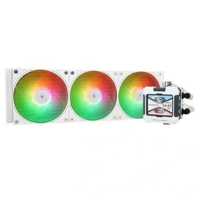 Image of Thermalright Frozen Warframe 360 White ARGB CPU Water Cooler,3 PWM Fans Cooling System,IPS LCD Screen with 320 * 240 Resolution,for AMD/AM4/AM5&amp;Intel LGA1700,Computer Liquid Cooler