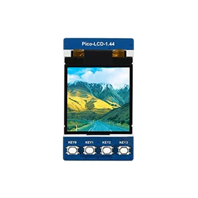 Image of Waveshare 1.44inch LCD Display Module for Raspberry Pi Pico 65K RGB Colors 128x128 Pixels Embedded ST7735S Driver Using SPI Bus Comes with C/C++ and MicroPython Demo
