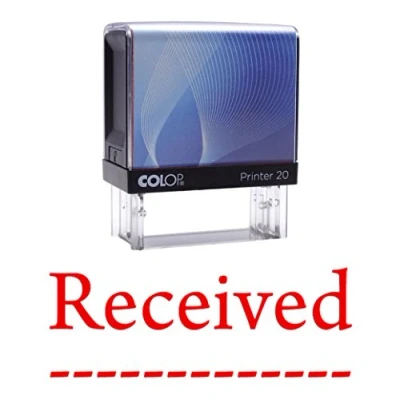 Image of Received Self Inking Rubber Stamp Custom Colop Office Stationary P20 Mini Stamper