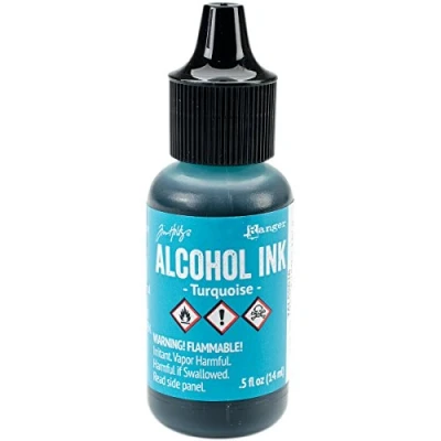 Image of Ranger Tim Holtz Adirondack Alcohol Ink Turquoise, Blue, 0.5oz