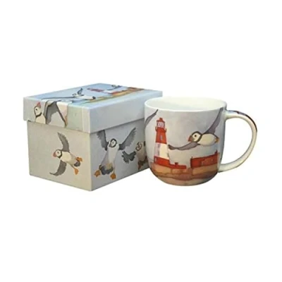 Image of Emma Ball Puffins Bone China Mug