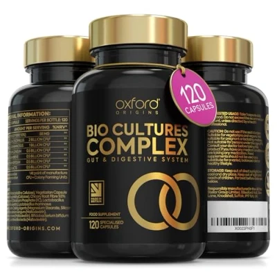 Image of Advanced Probiotics for Gut Health Scientifically Formulated Pre &amp; Probiotic Supplements 120 Specialised Capsules with 5 Billion Bacterial Cultures, 100 CFU/g