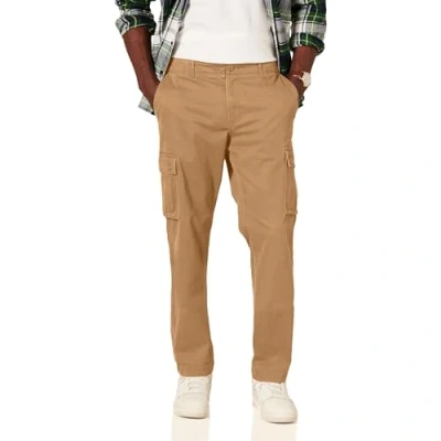 Image of Amazon Essentials Men&#039;s Straight Fit Stretch Cargo Trouser (Available in Big &amp; Tall), Dark Khaki Brown, 40W / 28L
