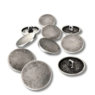 Image of Flat Metal Eyelet Buttons Silver Matt 10 mm, 15 18 20 22 mm or 25 (10 pieces) (15 mm)