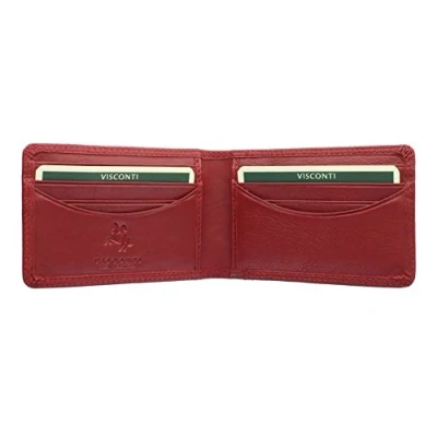 Image of VISCONTI Heritage Collection Nelson Leather Credit Card Holder RFID Blocking HT5 Red