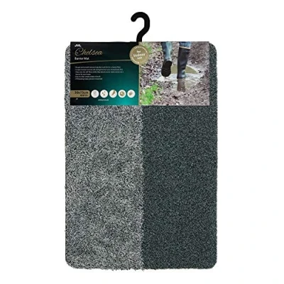 Image of JVL Chelsea Barrier Scraper Door Mat, Grey, 50 x 75 cm, Small