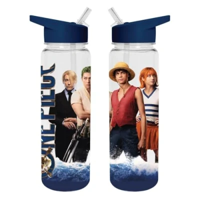 Image of Pyramid International One Piece Live Action (The Crew) Plastic Drinks Bottle with PE Straw, Ideal for Everyday Use, 24 fl oz / 700ml, Size