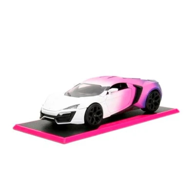 Image of JADA Pink Slips 1:24 W Motors Lykan Hypersport Die Cast Car w/Base, Toys for Kids and Adults