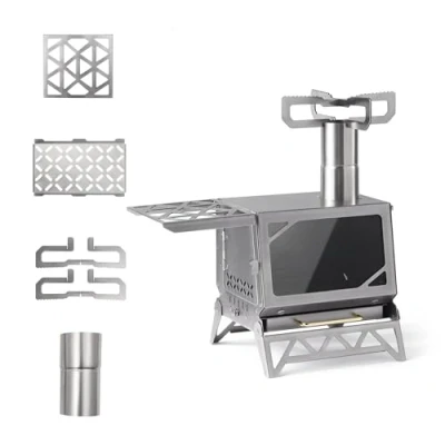 Image of Naturehike Wood Stove Camping Camp Fire Tent Portable Stoves Stainless Steel for Camping, Hiking, Ice Fishing