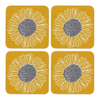Image of English Tableware Company Artisan Flower Set of 4 Coasters