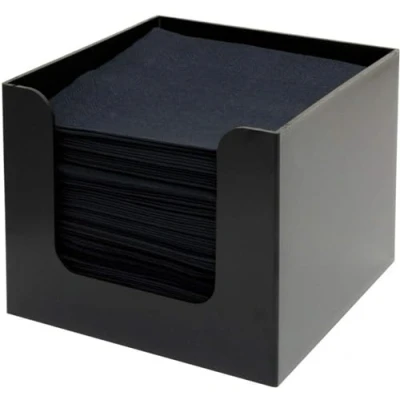 Image of Napkin Holder Tissue Box Dispenser Cube Square Bar Hotel Bedroom Reception Organiser (1, Black)