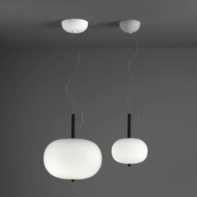 Image of Ilargi LED Globe Ceiling Pendant Dark Ash Matt White Phase Cut Dimming 32cm 1315lm 2700K
