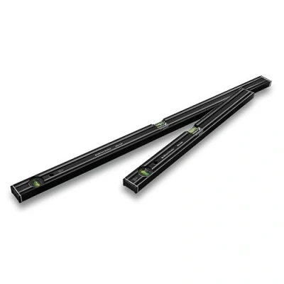 Image of STABILA 80 AS Dark Shadow 2 Piece Spirit Level Set 60 cm / 100 Elegant Anthracite Matt Coating, Reinforced Aluminium Profile, Integrated Slip Stopper, Made in Germany