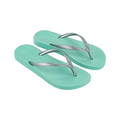 Image of Ipanema Women&#039;s Anatomica Tan Fem Flip Flop, Green Silver, 9 UK