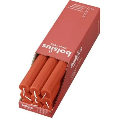 Image of Bolsius Tapered Dinner Pillar Candles Orange Pack of 9 Long Burning Time 13 Hours Household Candle Interior Decoration Unscented Includes Natural Vegan Wax 27 x 2.3 cm Halloween