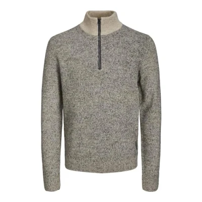 Image of Jack &amp; Jones Men&#039;s Jcospace Knit Half Zip Sn Sweater, Peyote, M