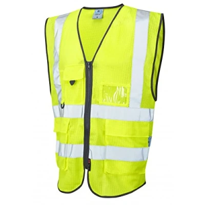 Image of Leo Workwear Cobbaton Hi Vis Yellow AirFlow Mesh Polyester Coolviz Superior Waistcoat, 5X Large,