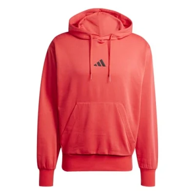 Image of adidas Men&#039;s ESSENTIALS FEELCOZY FLEECE HOODIE, pure ruby/black, L