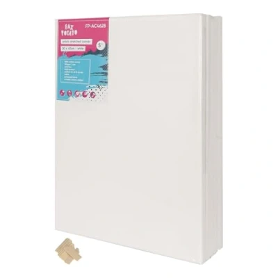 Image of Fax Potato 30cm x 40cm Framed Canvas 5X Large 1.5cm Pre Stretched Canvases with Wedges 100% Cotton Triple Primed Acid Free 280GSM Medium Grain Artist Board Blank for Painting, Acrylic, Oil