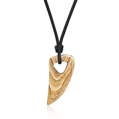 Image of COAI Wolf Tooth Amulet Picture Stone Crystal Necklace for Men Women