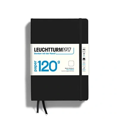 Image of LEUCHTTURM1917 364424 Notebook Medium (A5), Edition 120, Hardcover, 203 Numbered Pages, Black, Plain with 120g/sqm Paper