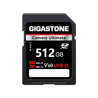 Image of GIGASTONE UHS II V60 512GB SD Card, Camera Ultimate, Speed up to 280/150MB/s, U3 SDXC 4K Ultra HD UHD Video for DSLR Canon, Nikon, Sony, Pentax, Kodak, Panasonic, with 1 Mini Case
