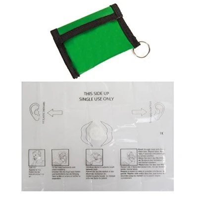 Image of CPR Resuscitator Mask Pouch Fits On Keyrings &amp; Chains Mouth to First Aid Face Shield
