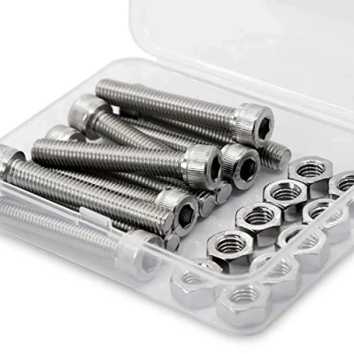 Image of M8 1.25 x 40mm 10PCS Socket Head Cap Screws Bolts and Nuts Set 304 Stainless Steel 18 8 Allen Drive