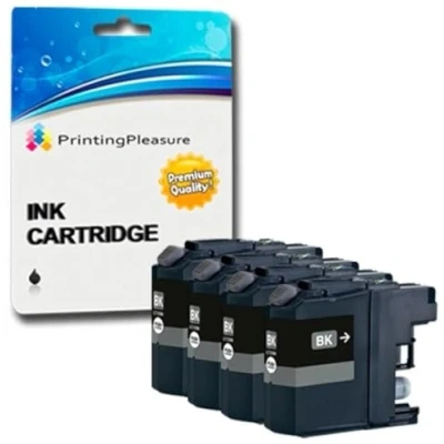 Image of 4 BLACK Printer Ink Cartridges compatible with DCP J4110DW MFC J4410DW J4510DW J4610DW J470DW J4710DW J6520DW J650DW J6920DW J870DW J152W, LC123XL, LC 127XL