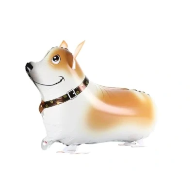 Image of Party Balloons Corgi Dog Jungle Walking Pet Balloon Animal Airwalker Zoo Farm Foil Helium Kids Fun Birthday