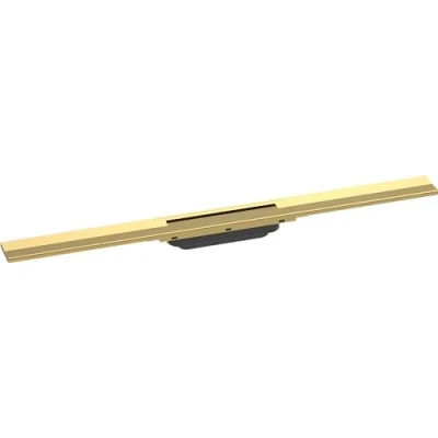 Image of hansgrohe 56044990 RainDrain Flex Ready Set Shower Drain 800 Shortenable Optic Complete Channel, Polished Gold Look, 80 cm