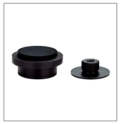 Image of Adhesive Door Stop with Threaded Base, Stainless Steel, Black Lacquered, Rubber, Ref. I 203 / 35x19 DUAL NG