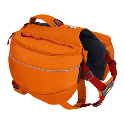 Image of RUFFWEAR Approach Pack, Dog Backpack Carry Storage Bag with Integrated Harness &amp; Pockets, Lightweight Wearable Pet Walking Camping Accessory 2 Leash Attachment Points, Campfire Orange (L/XL)