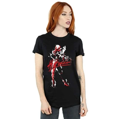 Image of DC Comics Women&#039;s Harley Quinn Hi Puddin Boyfriend Fit T Shirt Black Large