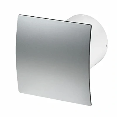 Image of Satin Bathroom Extractor Fan 100mm with Timer and Humidity Sensor Ventilator