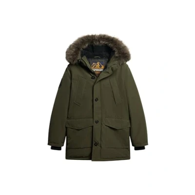 Image of Superdry EVEREST FAUX FUR HOODED Parka men&#039;s in Kaki