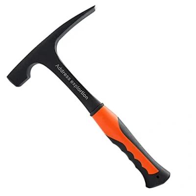 Image of Candeon Brick Hammer, Rock Pick Hammer Chipping 846g Geological Flat Head Masonry Bricklayer&#039;s Fossil Geology Mineral Exploration Tool