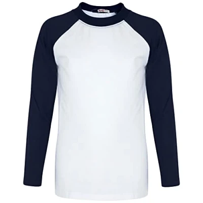 Image of A2Z 4 Kids Raglan Style T Shirt Colour Contrast PL425 Navy 5 6