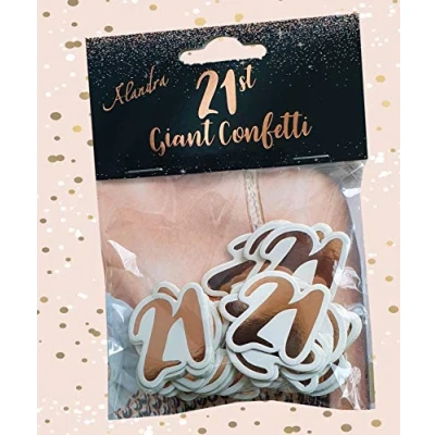Image of Alandra Birthdays 21 Big 21st Metallic Confetti, Cream &amp; Rose Gold, One Size