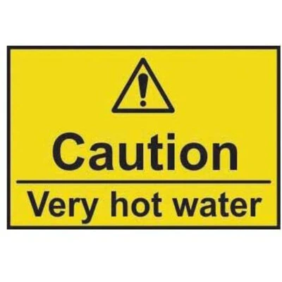 Image of Sitesafe Very Hot Water Rigid PVC Danger Sign 50 x 75mm